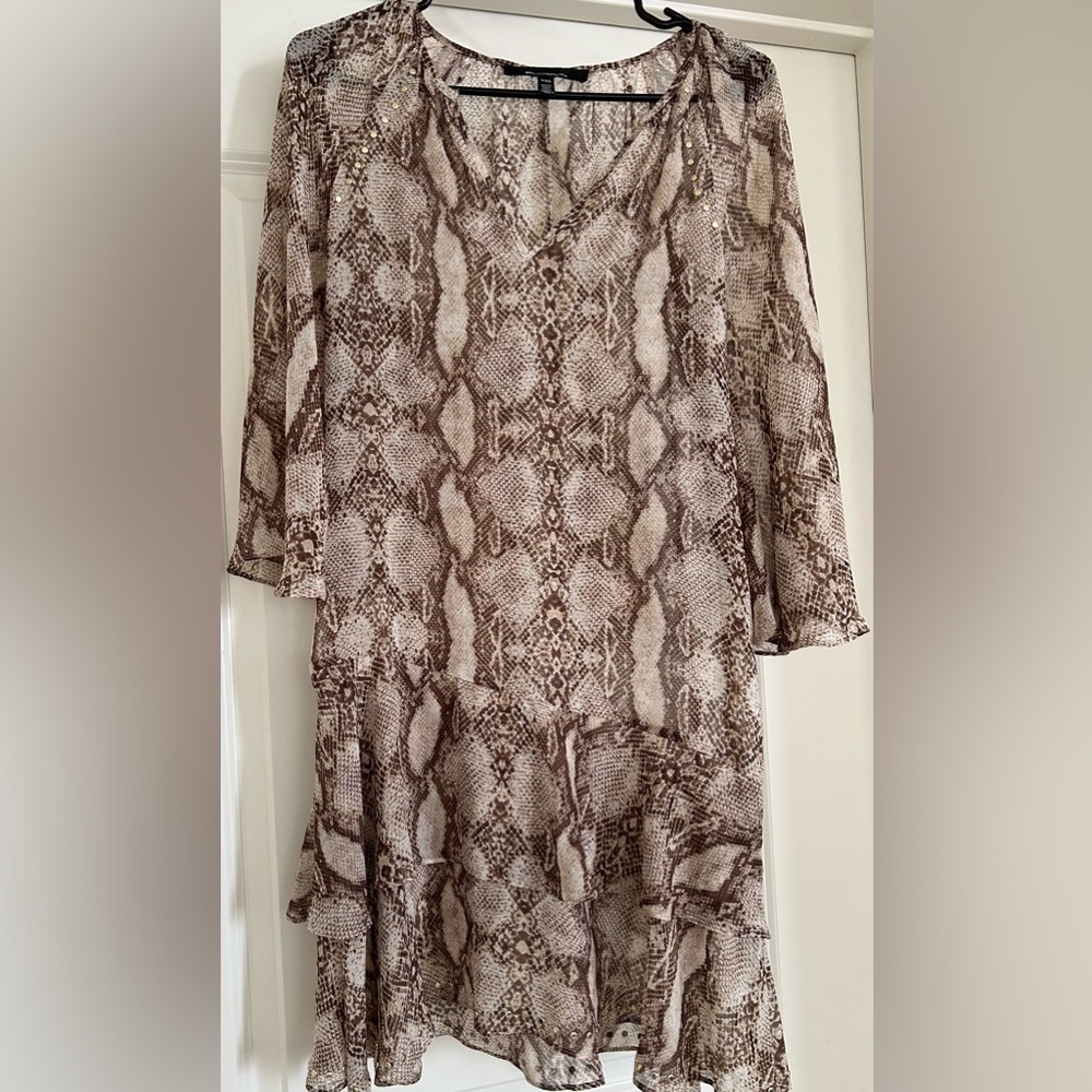 White House Black Market Sheer Python Snake Print mini dress -size XXS